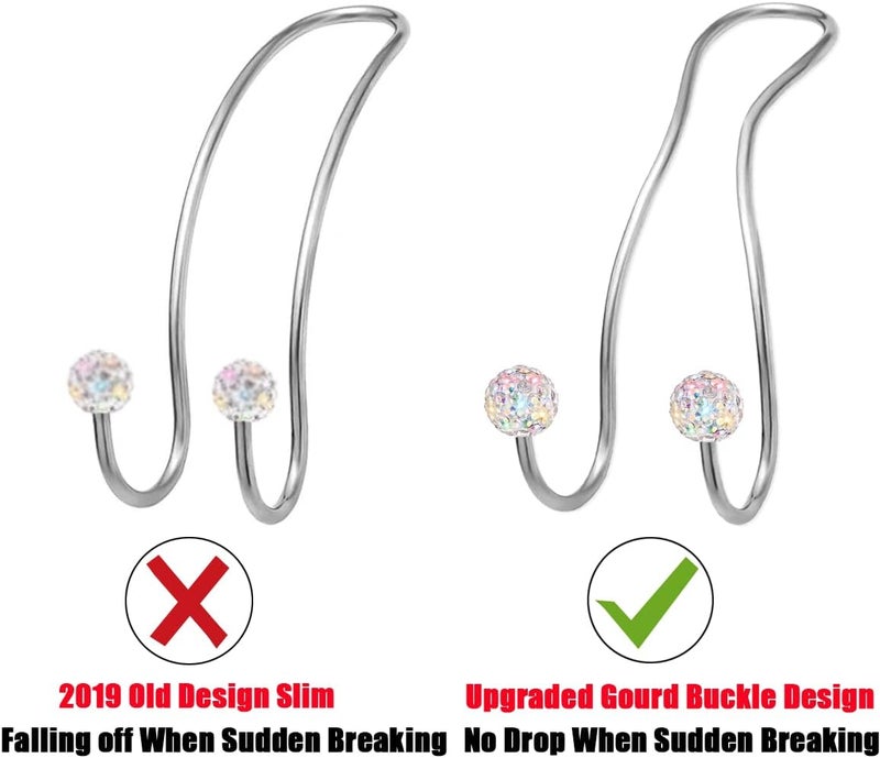 MTGOCHA Bling Purse Hook for Car Headrest, Upgraded Cute Car Seat Hooks for Bag Handbag, Durable Stainless Auto Purse Hanger Holder 2 Pack, Colorful - Image 4
